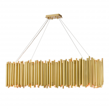 Zeev Lighting CD10393-24+16-AGB - 40-Light 48" Modern Rectangular Organ Pipe Aged Brass Chandelier