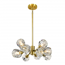 Zeev Lighting CD10506-12-AGB - 12-Light 24" Modern Sputnik Aged Brass Crystal Chandelier