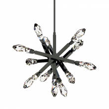 Zeev Lighting CD11418-LED-13-SBB - LED 3CCT 34" 13-Light Crafted Crystals Satin Brushed Black Sputnik Chandelier