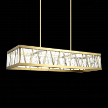 Zeev Lighting CD11522-LED-AGB - LED 3CCT 48" Thick Engraved Crystals Aged Brass Rectangular Chandelier