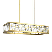 Zeev Lighting CD11522-LED-AGB - LED 3CCT 48" Thick Engraved Crystals Aged Brass Rectangular Chandelier