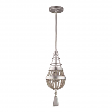 Zeev Lighting MP40007-1-PS-SC - Single Light 6" Crystal Vertical Painted Silver Pendant