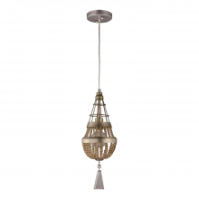 Zeev Lighting MP40008-1-PSG-CC - Single Light 6" Crystal Vertical Painted Gold Pendant