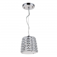 Zeev Lighting MP40022-1-CH - 1-Light 6" Tapered Crystal Drum Shade Mini Pendant