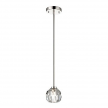 Zeev Lighting MP40036-1-PN - 5" Single Polished Nickel Crystal Mini-Pendant