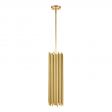 Zeev Lighting MP40041-2-AGB - 2-Light 8" Modern Cylindrical Organ Pipe Aged Brass Pendant