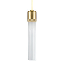 Zeev Lighting P11701-LED-AGB-G1 - 3" LED 3CCT Vertical Cylindrical Pendant Light, 12" Clear Glass and Aged Brass Finish