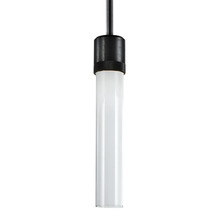 Zeev Lighting P11704-LED-SBB-G1 - 3" LED 3CCT Cylindrical Pendant Light, 12" Clear Glass and Satin Brushed Black Finish