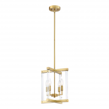 Zeev Lighting P30084-4-PB - 4-Light 12" Geometric Polished Brass Pendant Light