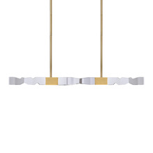 Zeev Lighting PL11345-LED-49-2x2-AGB - LED 3CCT 4-Light 49" Unique 2"x2" Carved Crystals Luxury Aged Brass Linear Pendant