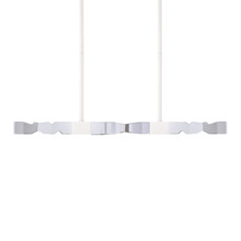 Zeev Lighting PL11346-LED-49-2x2-MW - LED 3CCT 4-Light 49" Unique 2"x2" Carved Crystals Luxury Matte White Linear Pendant