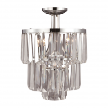 Zeev Lighting SF50003-3+1-PN - 4-Light 14" Crystal Semi Flush Mount