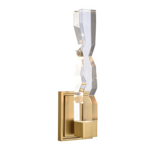 Zeev Lighting WS11309-LED-1-2x2-AGB - LED 3CCT 1-Light 2"x2" Carved Crystal Aged Brass Vertical Wall Sconce