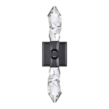 Zeev Lighting WS11412-LED-2-SBB - LED 3CCT 2-Light Crafted Crystal Satin Brushed Black Duo Wall Sconce