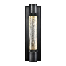 Zeev Lighting WS11724-LED-1-SBB-G5 - LED 3CCT Fuse Wall Sconce, 12" Crackled Glass and Satin Brushed Black Finish