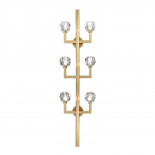 Zeev Lighting WS70039-6-AGB - 6-Light 60" Aged Brass Oversized Vertical Crystal Wall Sconce