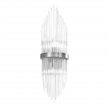 Zeev Lighting WS70051-2-PN - 2-Light 24" Sleek Polished Nickel Banded Vertical Crystal Wall Sconce