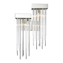 Zeev Lighting WS70058-2-RHF-PN - 2-Light Cityscape Polished Nickel Right Hand Facing Crystal Wall Sconce