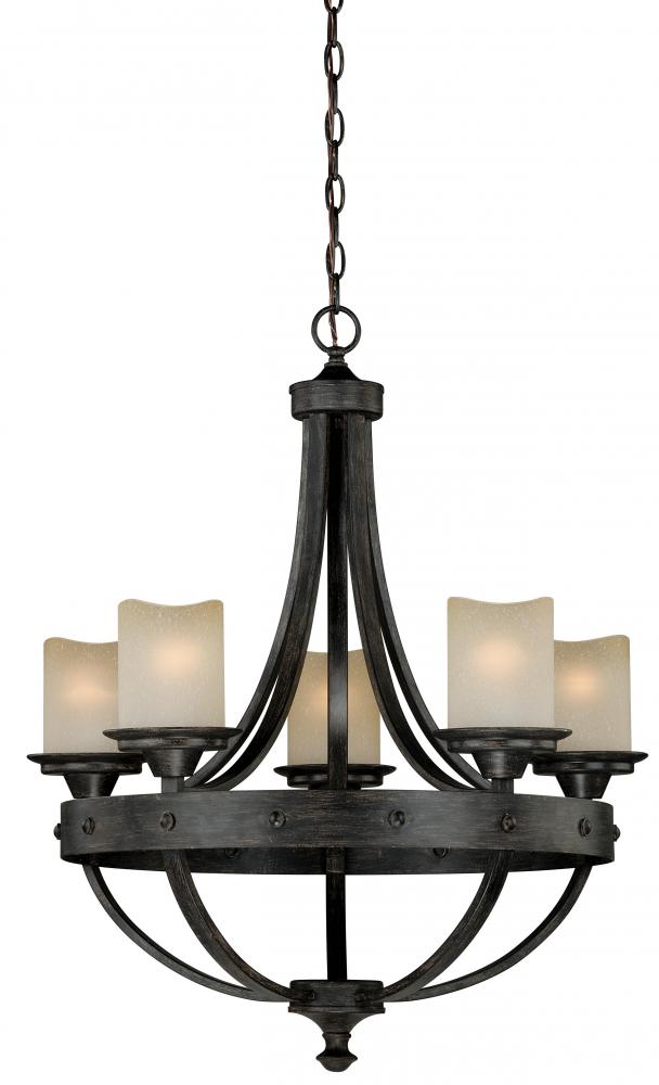 Halifax 5L Chandelier Black Walnut