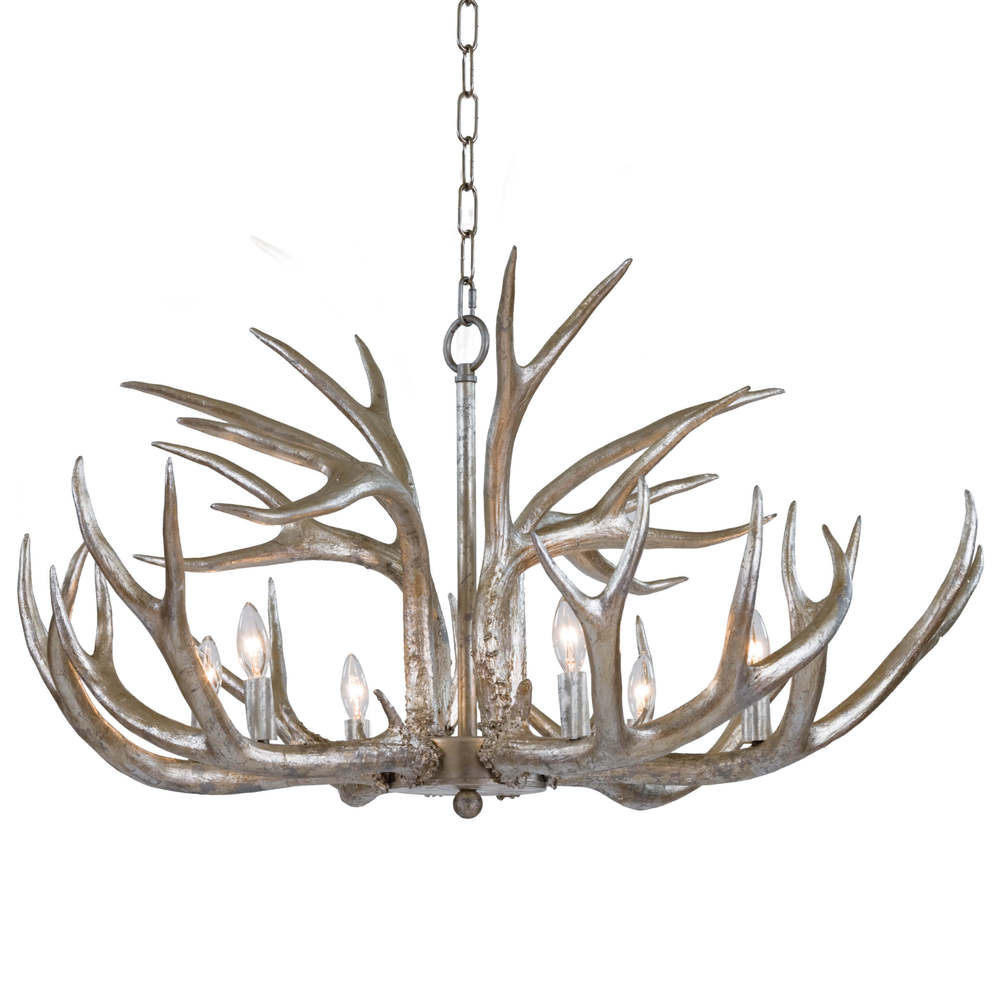 Regina Andrew Antler Chandelier (Ambered Silver