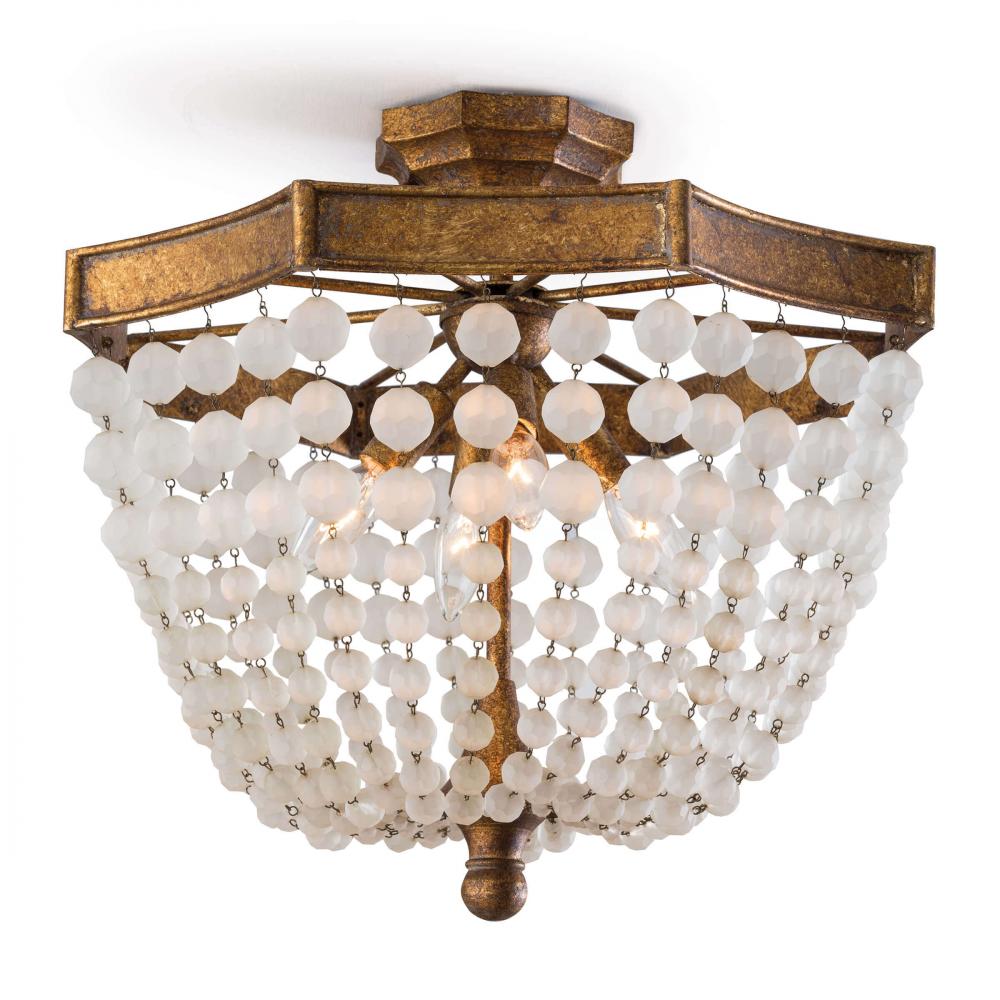 Regina Andrew Frosted Crystal Bead Semi Flush Mo