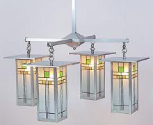 Arroyo Craftsman FCH-9L/4Y-P - 9" franklin long body 4 light chandelier