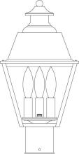 Arroyo Craftsman INP-8MRRM-S - 8" inverness post mount with metal roof