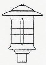 Arroyo Craftsman NP-14AM-RC - 14" newport post mount fixture