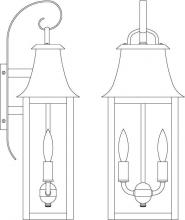 Arroyo Craftsman ORB-8RM-MB - 8" orpington wall mount