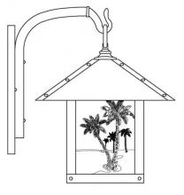 Arroyo Craftsman TRB-12PTWO-RC - 12" timber ridge wall bracket with palm tree filigree