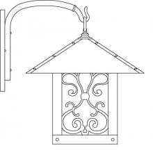 Arroyo Craftsman TRB-16ASF-RC - 16" timber ridge wall bracket with ashbury  filigree