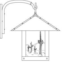 Arroyo Craftsman TRB-16CTWO-MB - 16" timber ridge wall bracket with cactus  filigree