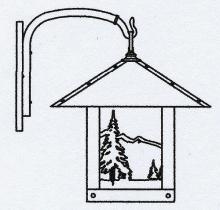 Arroyo Craftsman TRB-16MNGW-RB - 16" timber ridge wall bracket with mountain filigree