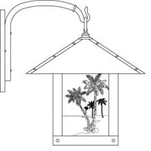 Arroyo Craftsman TRB-16PTGW-BK - 16" timber ridge wall bracket with palm tree  filigree