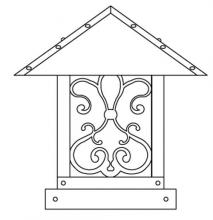 Arroyo Craftsman TRC-12ASWO-BK - 12" timber ridge column mount with ashbury  filigree