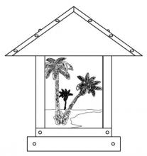 Arroyo Craftsman TRC-12PTRM-BZ - 12" timber ridge column mount with palm tree  filigree