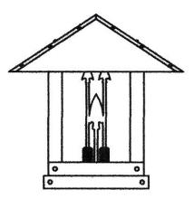 Arroyo Craftsman TRC-16ARF-P - 16" timber ridge column mount with arrow filigree