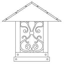 Arroyo Craftsman TRC-16ASRM-BZ - 16" timber ridge column mount with ashbury  filigree