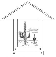 Arroyo Craftsman TRC-16CTWO-VP - 16" timber ridge column mount with cactus  filigree