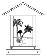 Arroyo Craftsman TRC-9PTOF-BK - 9" timber ridge column mount with palm tree filigree