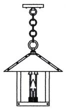 Arroyo Craftsman TRH-12ARCS-BK - 12" timber ridge pendant with arrow filigree