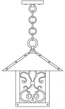 Arroyo Craftsman TRH-12ASCR-BK - 12" timber ridge pendant with ashbury  filigree