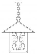 Arroyo Craftsman TRH-16ASGW-AB - 16" timber ridge pendant with ashbury  filigree