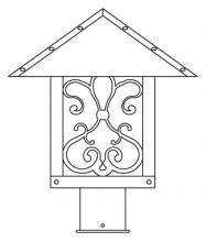 Arroyo Craftsman TRP-12ASCS-BK - 12" timber ridge post mount with ashbury  filigree