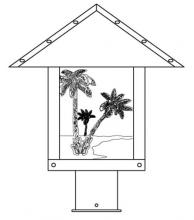 Arroyo Craftsman TRP-12PTGW-P - 12" timber ridge post mount with palm tree  filigree