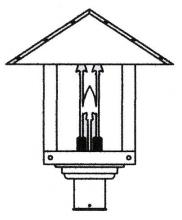 Arroyo Craftsman TRP-16ARRM-BZ - 16" timber ridge post mount with arrow filigree