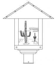 Arroyo Craftsman TRP-16CTAM-P - 16" timber ridge post mount with cactus  filigree