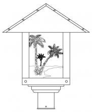 Arroyo Craftsman TRP-16PTGW-VP - 16" timber ridge post mount with palm tree  filigree