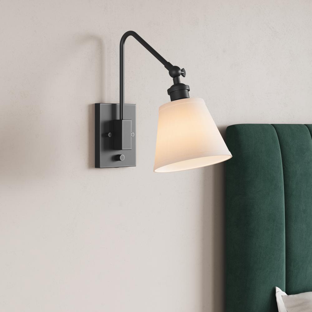 Elyon 1-Light Swing Arm Sconce Light Matte Black