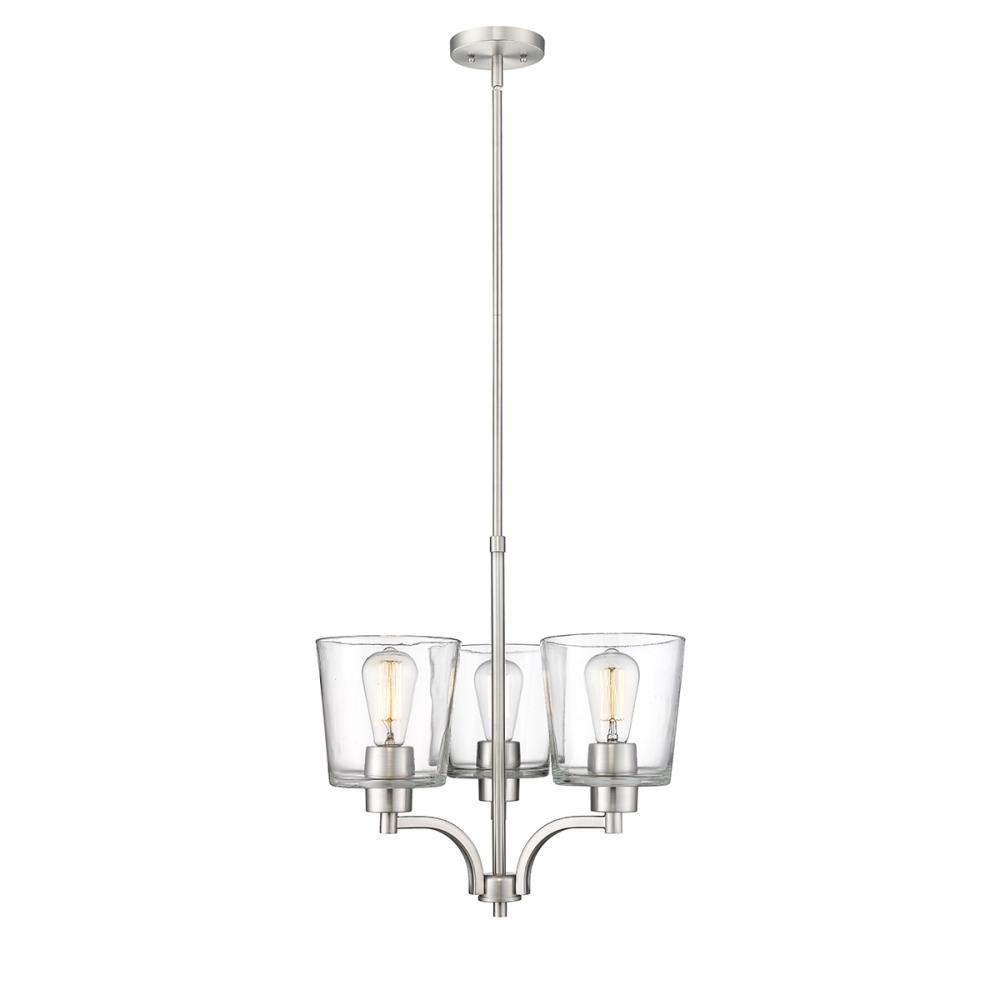 Evalon 3-Light Chandelier Ceiling Light Brushed Nickel